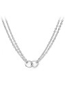 Pierre Lannier Elegante collana in acciaio con anelli Seduction BJ02A4101 donna