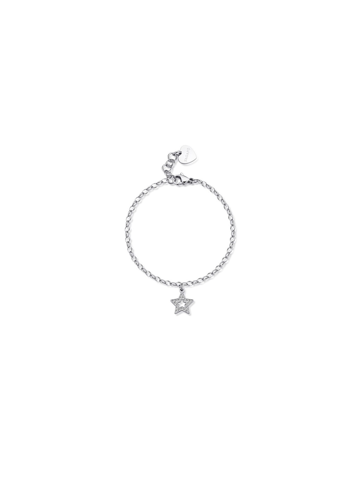 S'Agapõ Bracciale in acciaio stellato SHAR28 di buona qualità donna