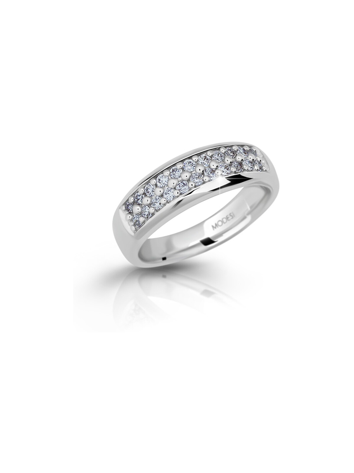 Modesi Anello scintillante in argento con zirconi cubici M11083 - Circonferenza: 50 mm donna