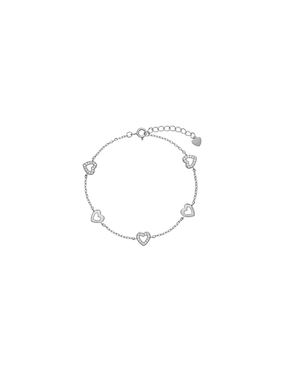 AGAIN Jewelry Bracciale in argento con cuori AJNR0005 donna
