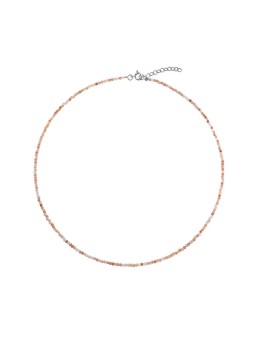 AGAIN Jewelry Collana con perline di pietra di luna arancione AJKNA001 donna