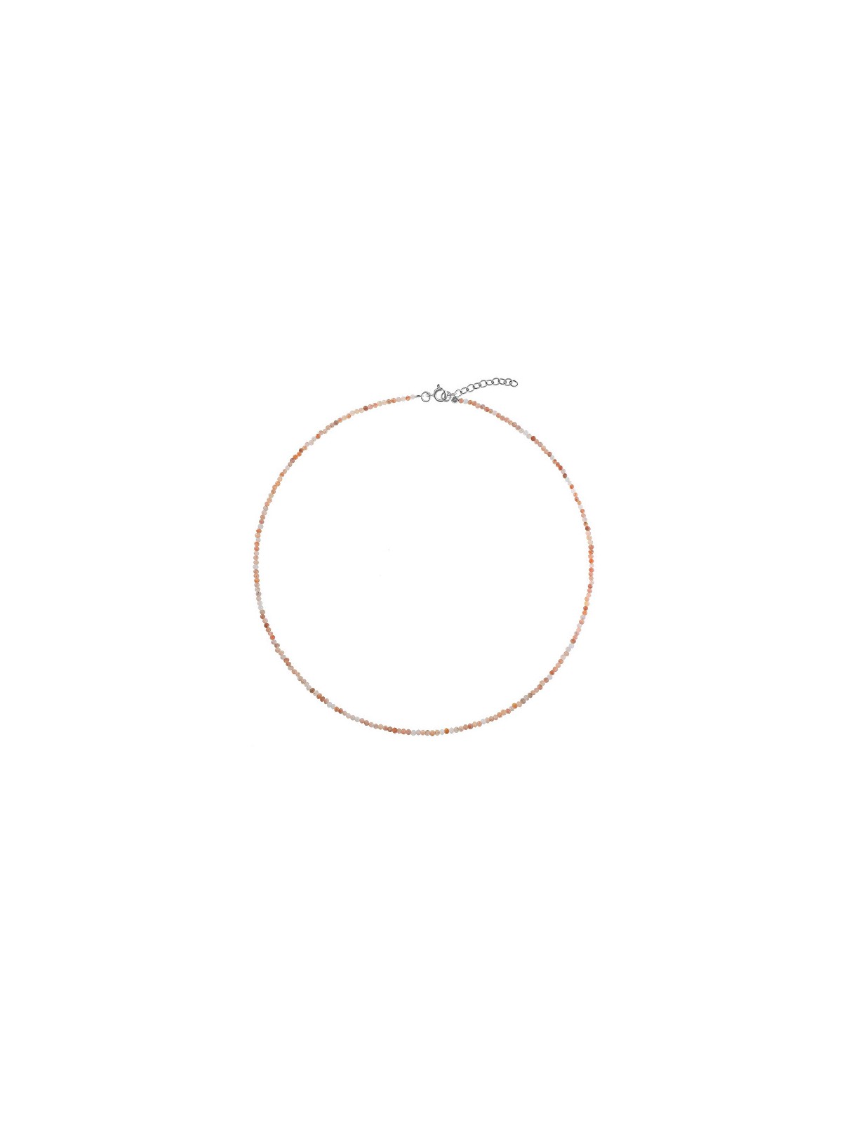 AGAIN Jewelry Collana con perline di pietra di luna arancione AJKNA001 donna