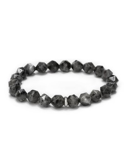 Agato Bracciale con perline di larvikite MINK150/17 unisex
