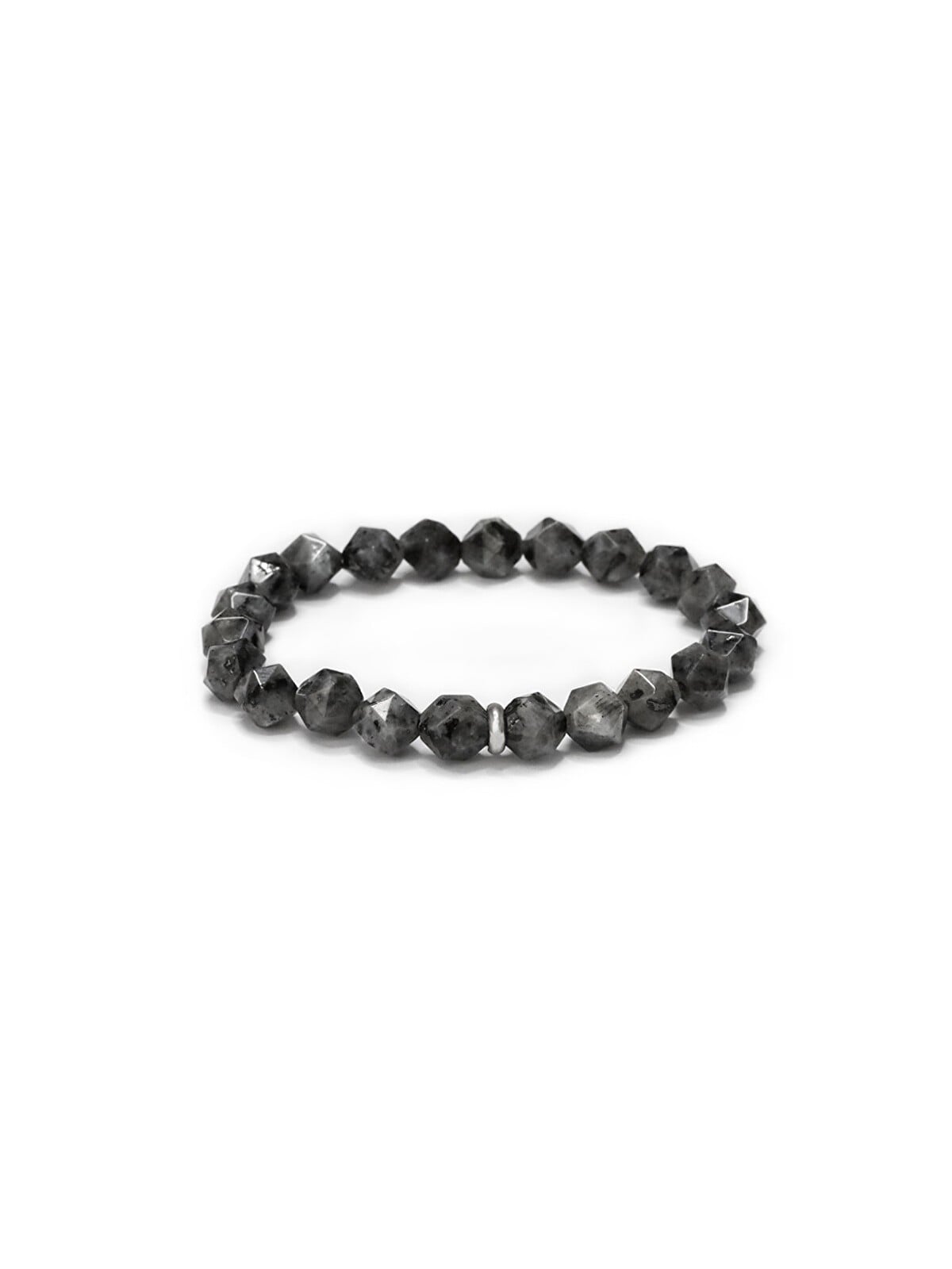 Agato Bracciale con perline di larvikite MINK150/17 unisex