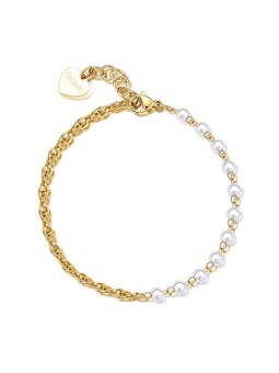 S'Agapõ Elegante bracciale con perle grosse placcato oro SHK68 donna