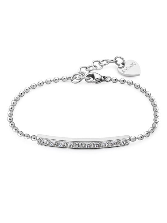 S'Agapõ Bracciale Dazzly SDZ11 in acciaio con cristalli trasparenti scintillanti donna