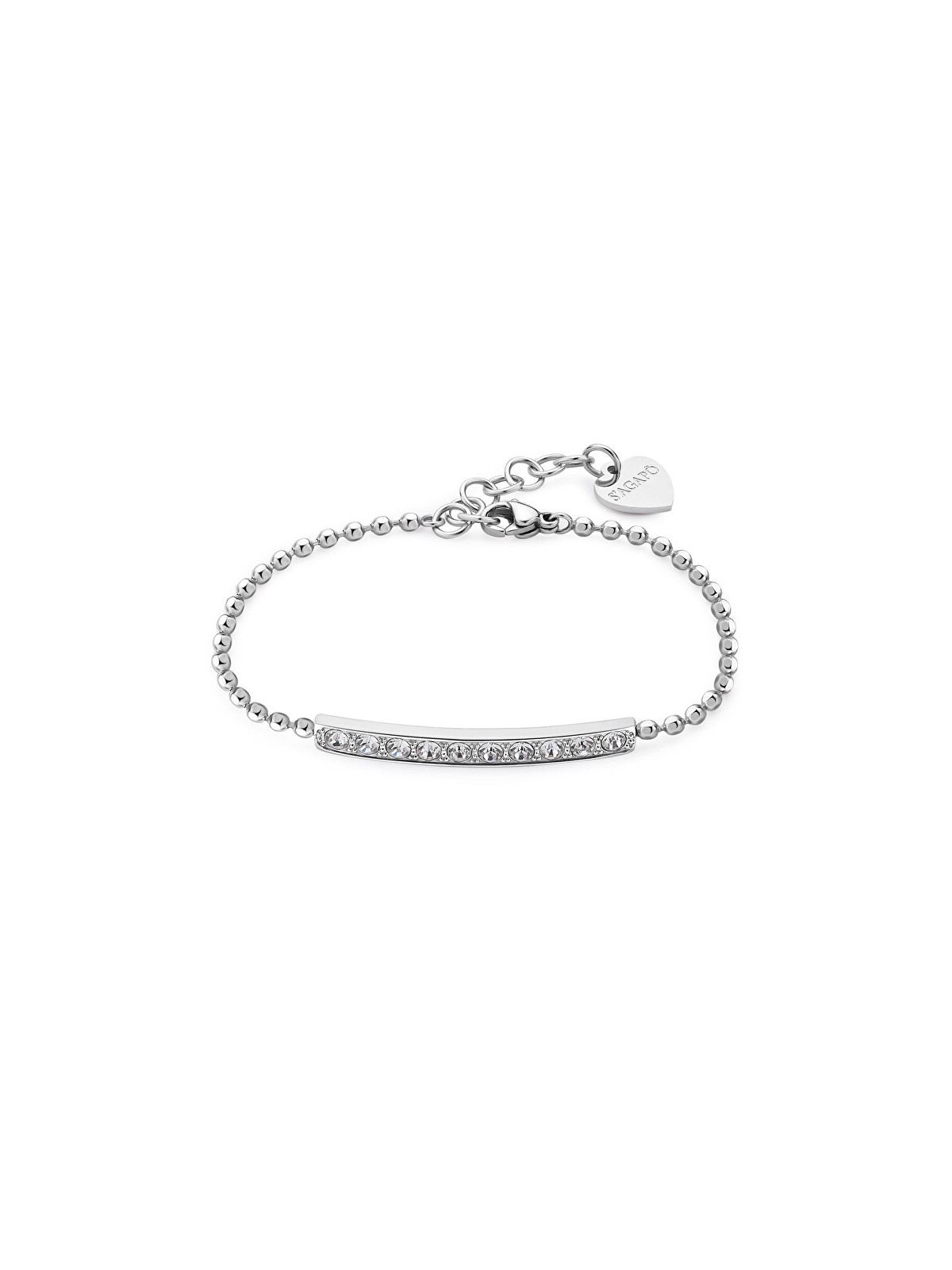 S'Agapõ Bracciale Dazzly SDZ11 in acciaio con cristalli trasparenti scintillanti donna