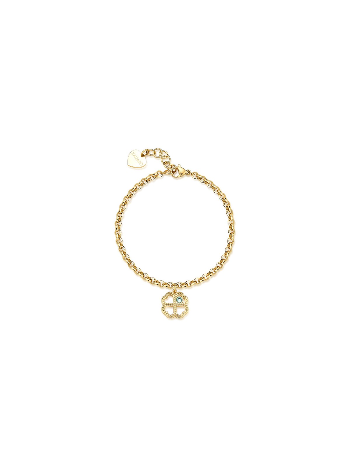 S'Agapõ Affascinante bracciale placcato oro Lucky Light Quadrifoglio SKT46 donna