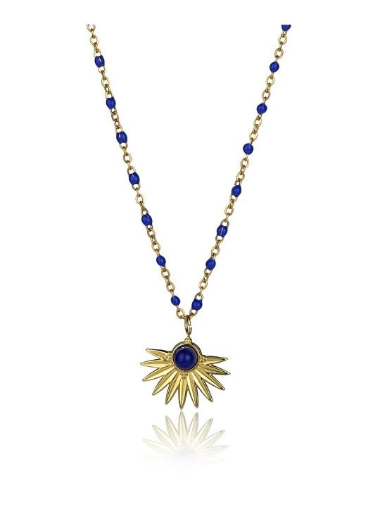 Emily Westwood Collana da donna placcata oro con perline blu EWN23039G donna