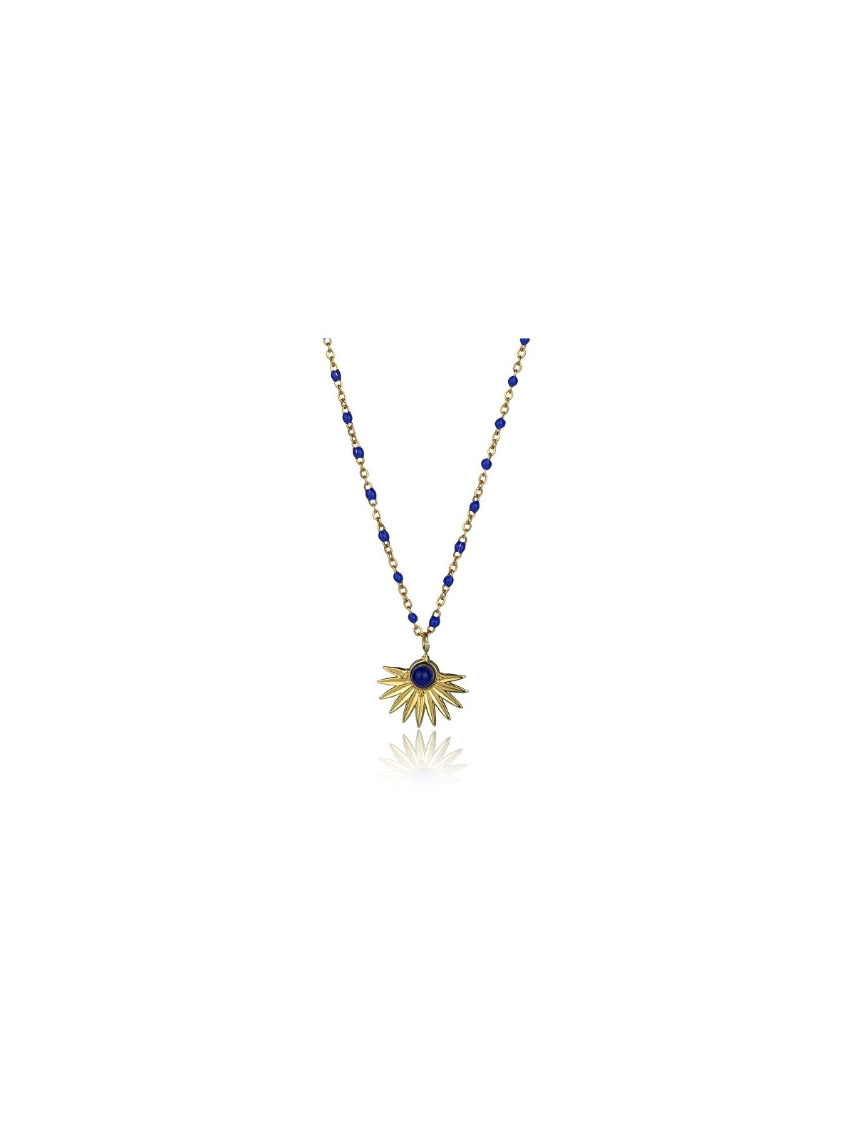 Emily Westwood Collana da donna placcata oro con perline blu EWN23039G donna