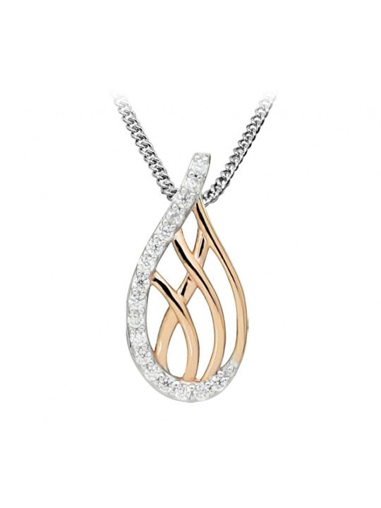 Silver Cat Elegante collana bicolore con zirconi SC409 donna