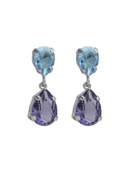 Victoria Cruz Eleganti orecchini pendenti con cristalli blu Glory A4905-12HT donna