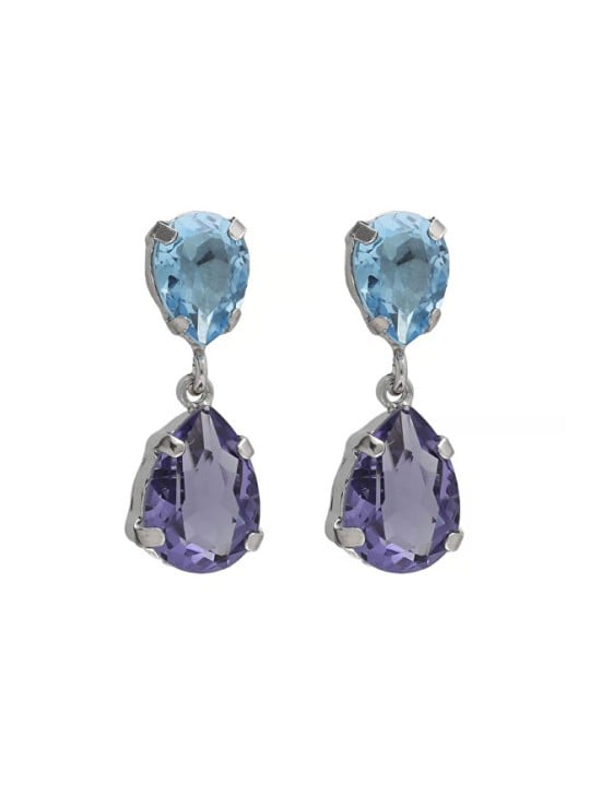 Victoria Cruz Eleganti orecchini pendenti con cristalli blu Glory A4905-12HT donna
