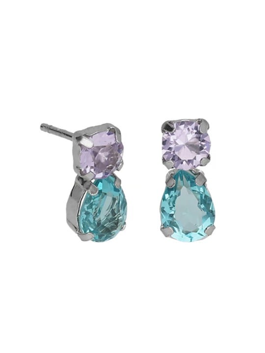 Victoria Cruz Bellissimi orecchini in argento con cristalli di alloro A4897-15HT donna