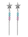 Victoria Cruz Orecchini pendenti lunghi a stella in argento con cristalli Bliss A4849-MHT donna