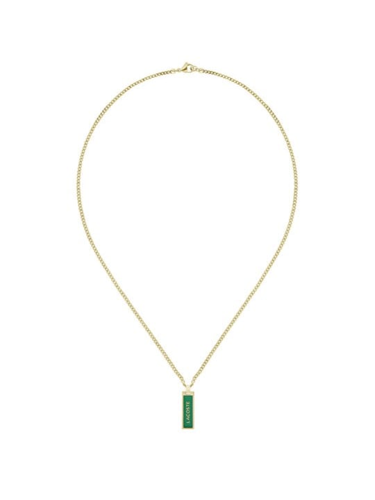 Lacoste Collana moderna in acciaio placcato oro 2040325 uomo