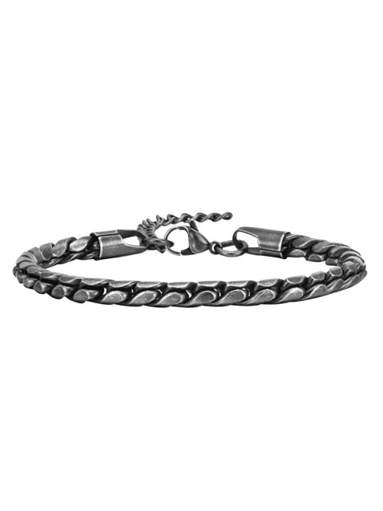 Troli Bracciale da uomo in acciaio nero uomo