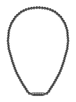 Hugo Boss Collana in acciaio nero con perline sferiche 1580657 uomo