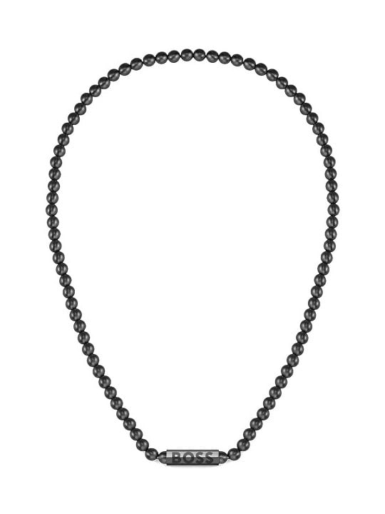 Hugo Boss Collana in acciaio nero con perline sferiche 1580657 uomo