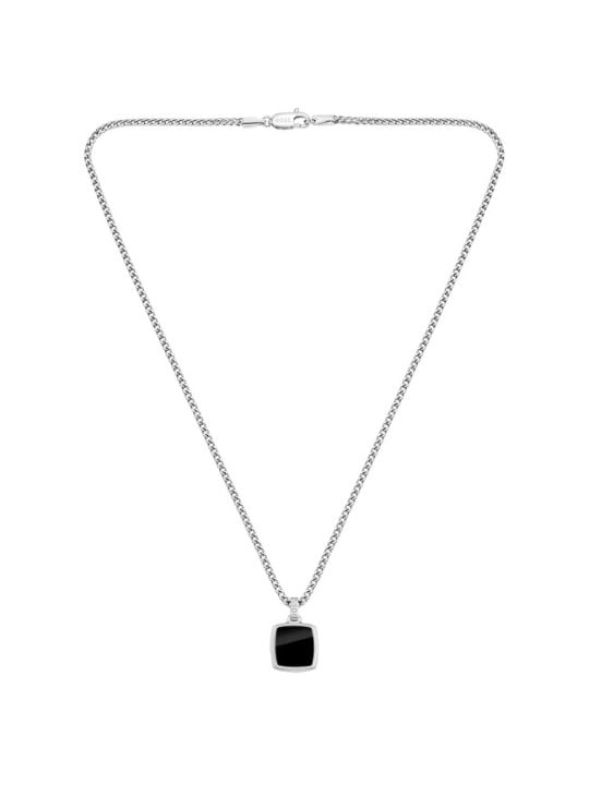 Hugo Boss Collana alla moda in acciaio con onice Odell 1580648 uomo