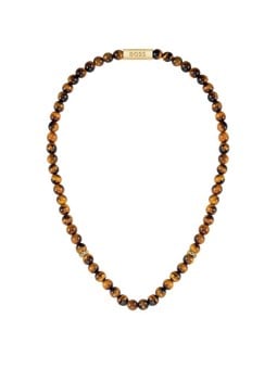 Hugo Boss Collana con perline occhio di tigre 1580663 uomo
