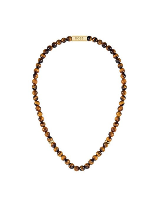 Hugo Boss Collana con perline occhio di tigre 1580663 uomo