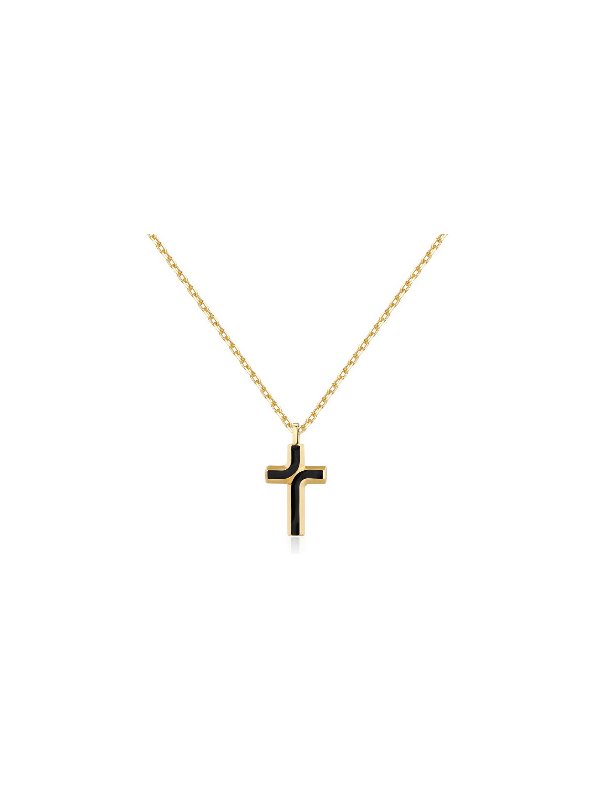 Brosway Collana con croce Backliner BBC08 placcata oro senza tempo uomo