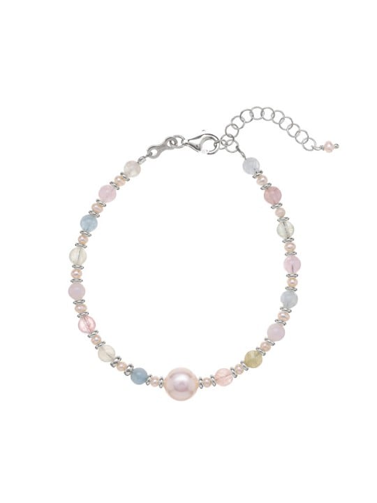 Alisia Incantevole bracciale con perle e morganite AL3817-Argento donna