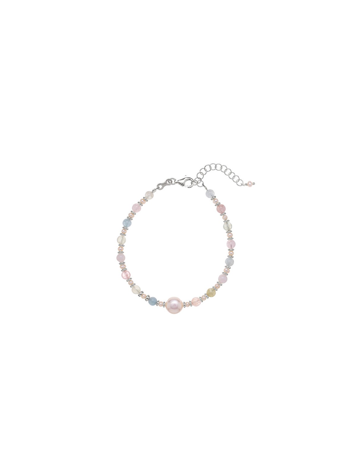 Alisia Incantevole bracciale con perle e morganite AL3817-Argento donna