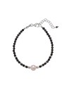 Alisia Bracciale con perle di spinello nero e perla autentica AL4108-Argento-Spinello donna