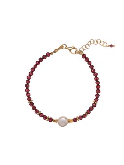 Alisia Bracciale con perle e granati autentici AL4108-Oro-Granato donna
