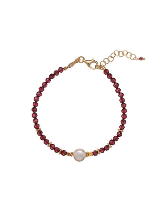 Alisia Bracciale con perle e granati autentici AL4108-Oro-Granato donna