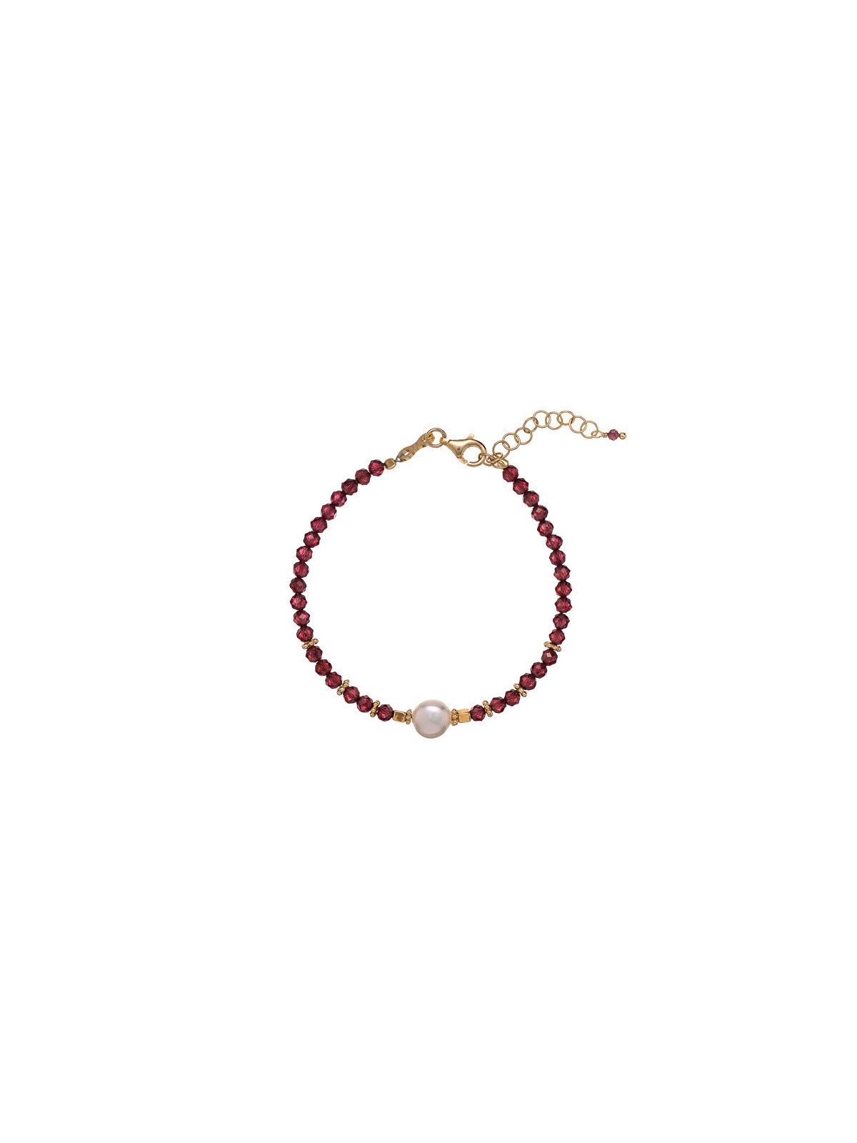 Alisia Bracciale con perle e granati autentici AL4108-Oro-Granato donna
