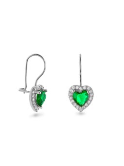 AGAIN Jewelry Orecchini pendenti in argento a forma di cuore con zirconi AJNS0048 donna