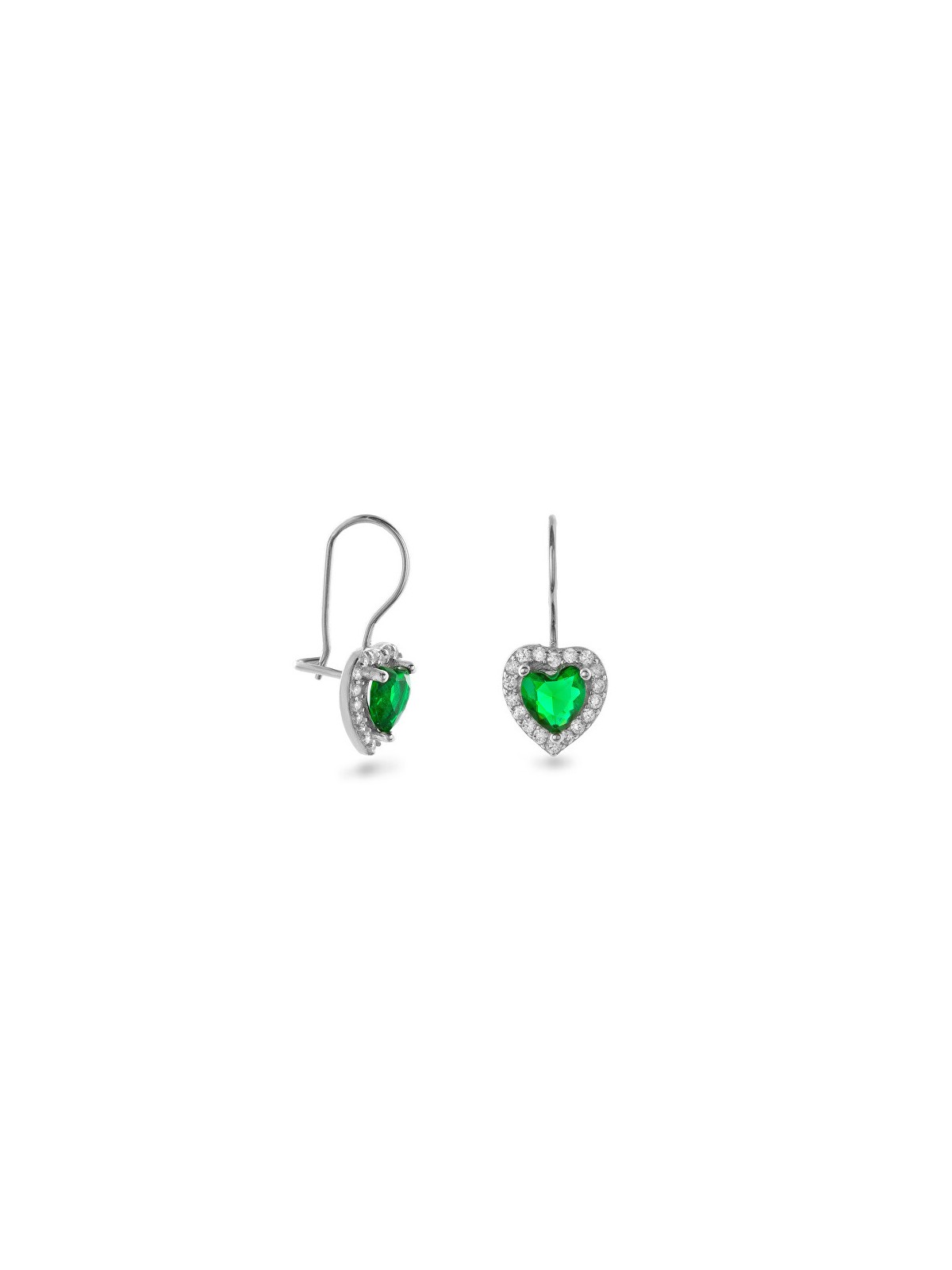 AGAIN Jewelry Orecchini pendenti in argento a forma di cuore con zirconi AJNS0048 donna