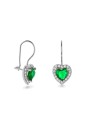 AGAIN Jewelry Orecchini pendenti in argento a forma di cuore con zirconi AJNS0048 donna