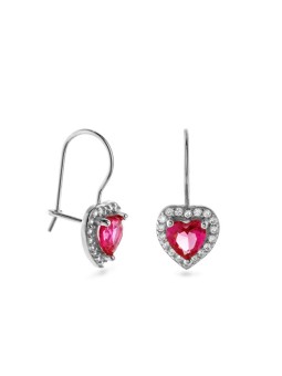 AGAIN Jewelry Orecchini pendenti in argento a forma di cuore con zirconi AJNS0047 donna