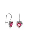 AGAIN Jewelry Orecchini pendenti in argento a forma di cuore con zirconi AJNS0047 donna