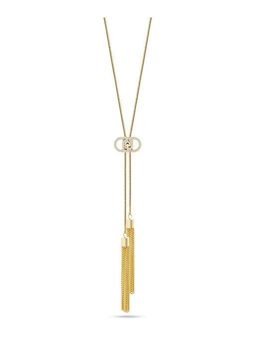 Liu Jo Elegante collana lunga in acciaio placcato oro Fashion LJ2647 donna