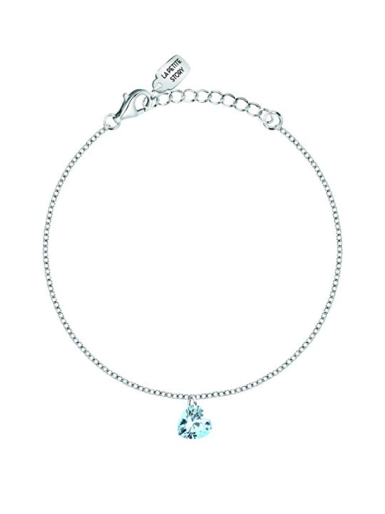 La Petite Story Delicato bracciale in argento con cuore azzurro chiaro Silver LPS05AWV55 donna