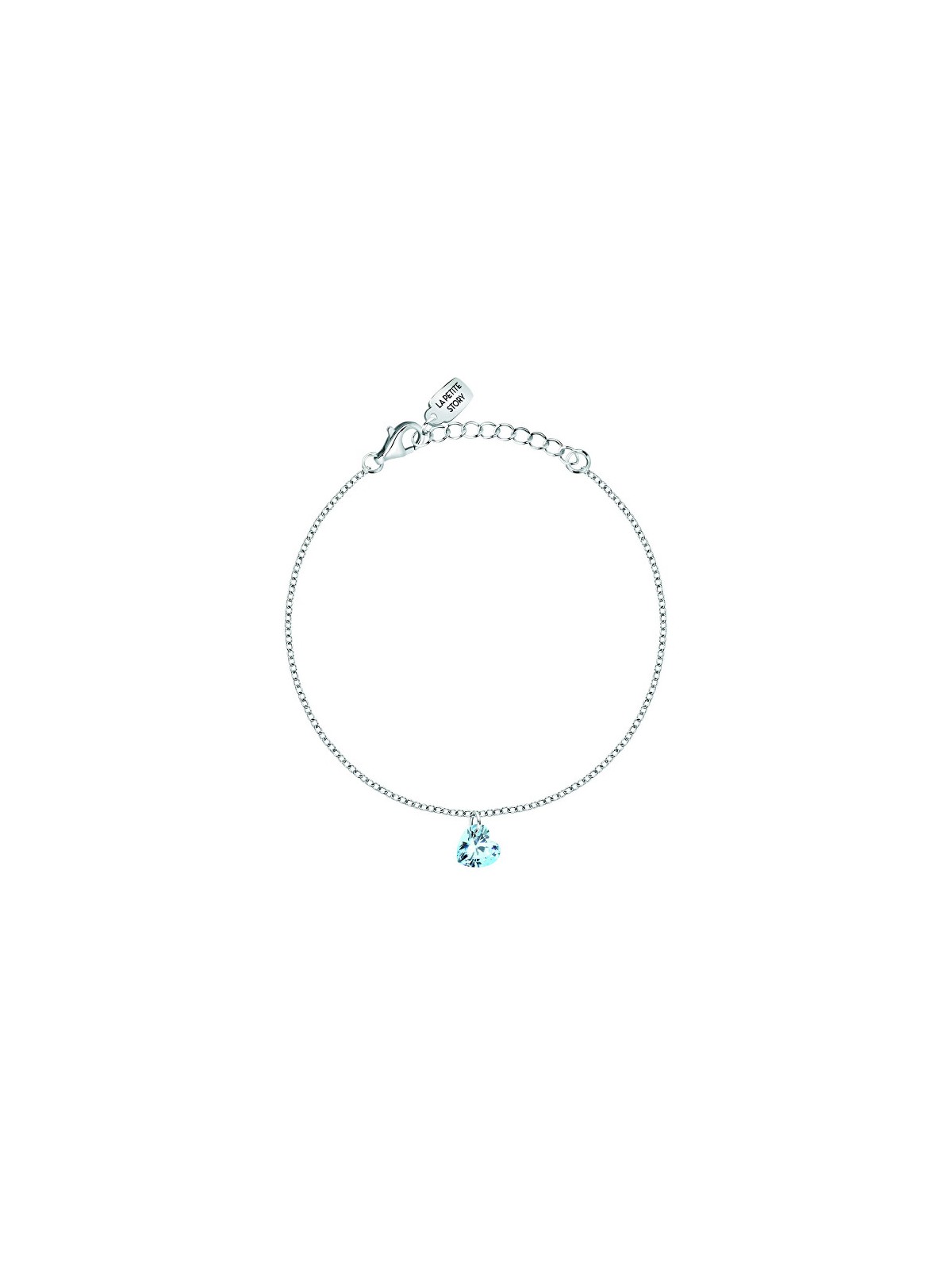 La Petite Story Delicato bracciale in argento con cuore azzurro chiaro Silver LPS05AWV55 donna