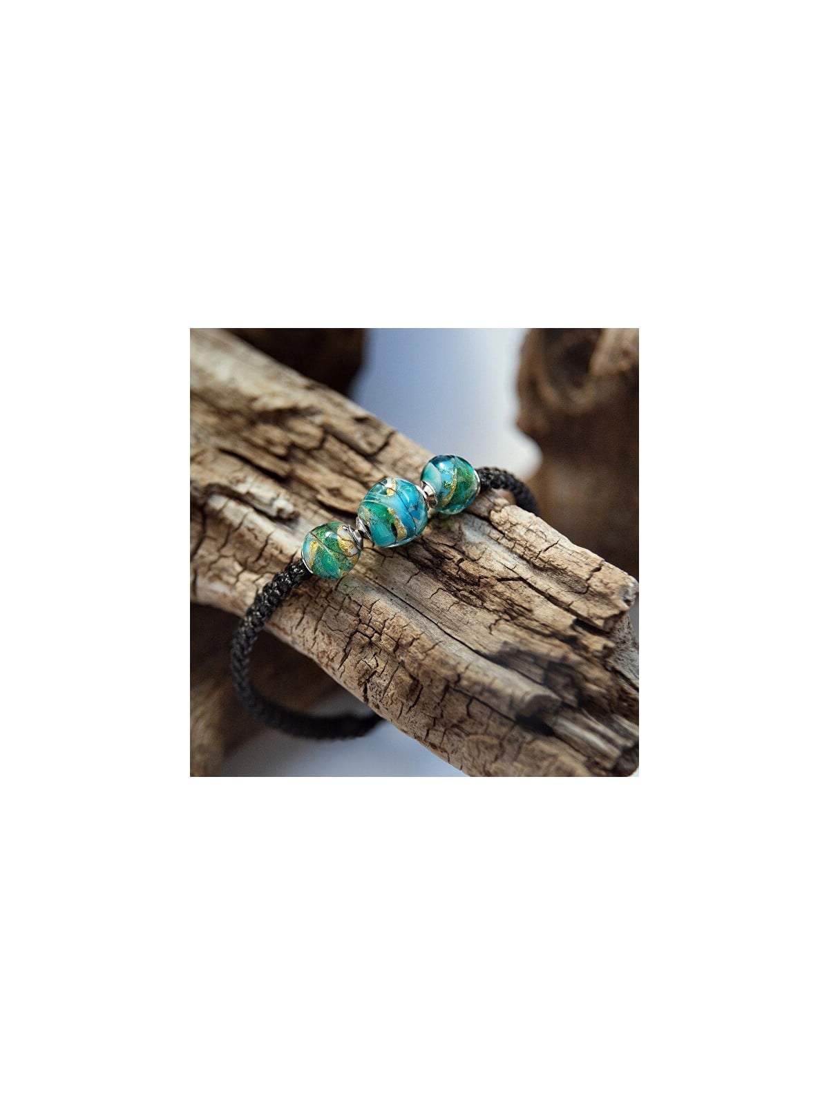 Lampglas Bracciale Lampglas Aquamarine Dream-Black in oro 24 carati con perle BSA53/BLACK/CHI donna