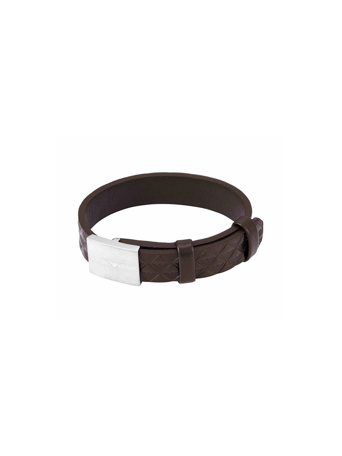 Emporio Armani Bracciale da uomo in pelle con logo aquila EGS3135040 uomo