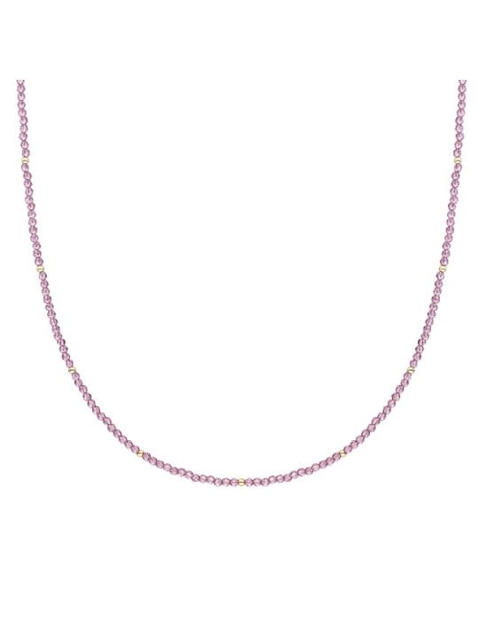Sparkling Collana con perline di quarzo viola NLK04G-G59 donna