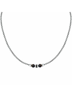 Morellato Collana in acciaio con pietre occhio di tigre S1744 uomo