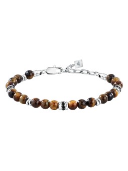 Morellato Bracciale da uomo con perline e pietre occhio di tigre S1746 uomo