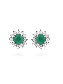 Silver Cat Orecchini in argento con zirconi cubici e smeraldo SC566 donna