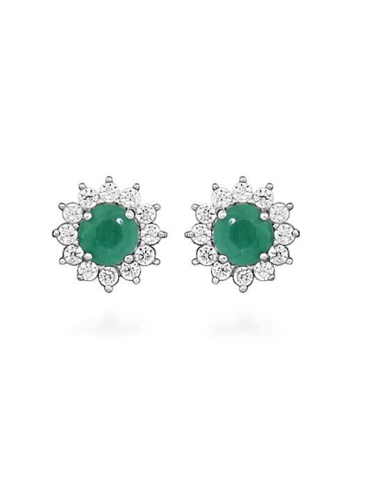 Silver Cat Orecchini in argento con zirconi cubici e smeraldo SC566 donna