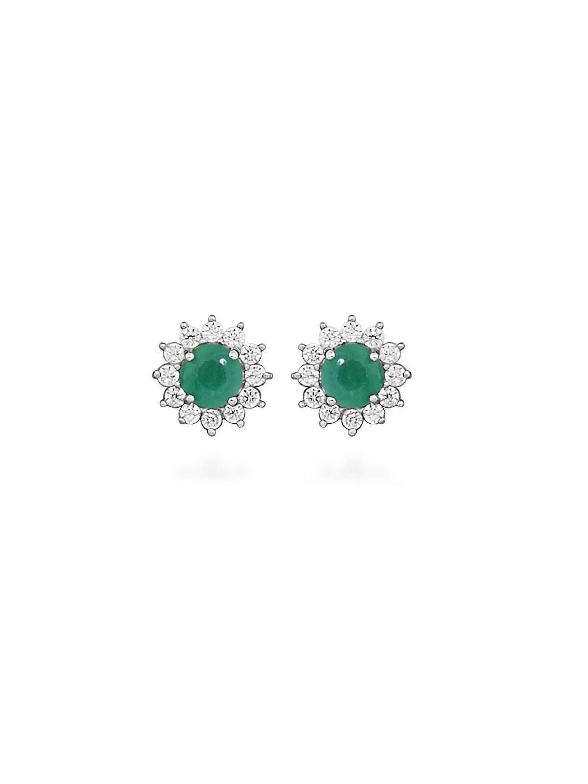 Silver Cat Orecchini in argento con zirconi cubici e smeraldo SC566 donna