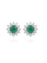Silver Cat Orecchini in argento con zirconi cubici e smeraldo SC566 donna
